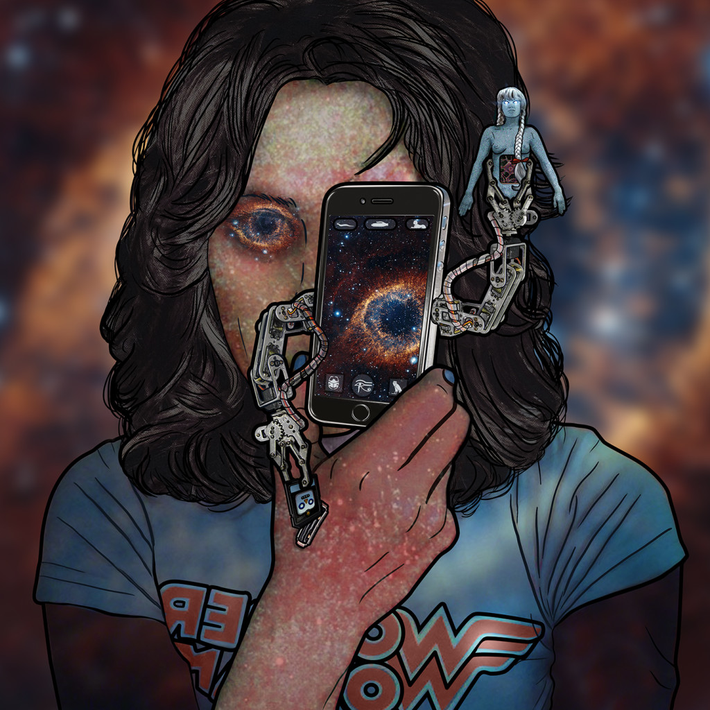 Selfie Drawing 52 "Powers of Ten", 2015